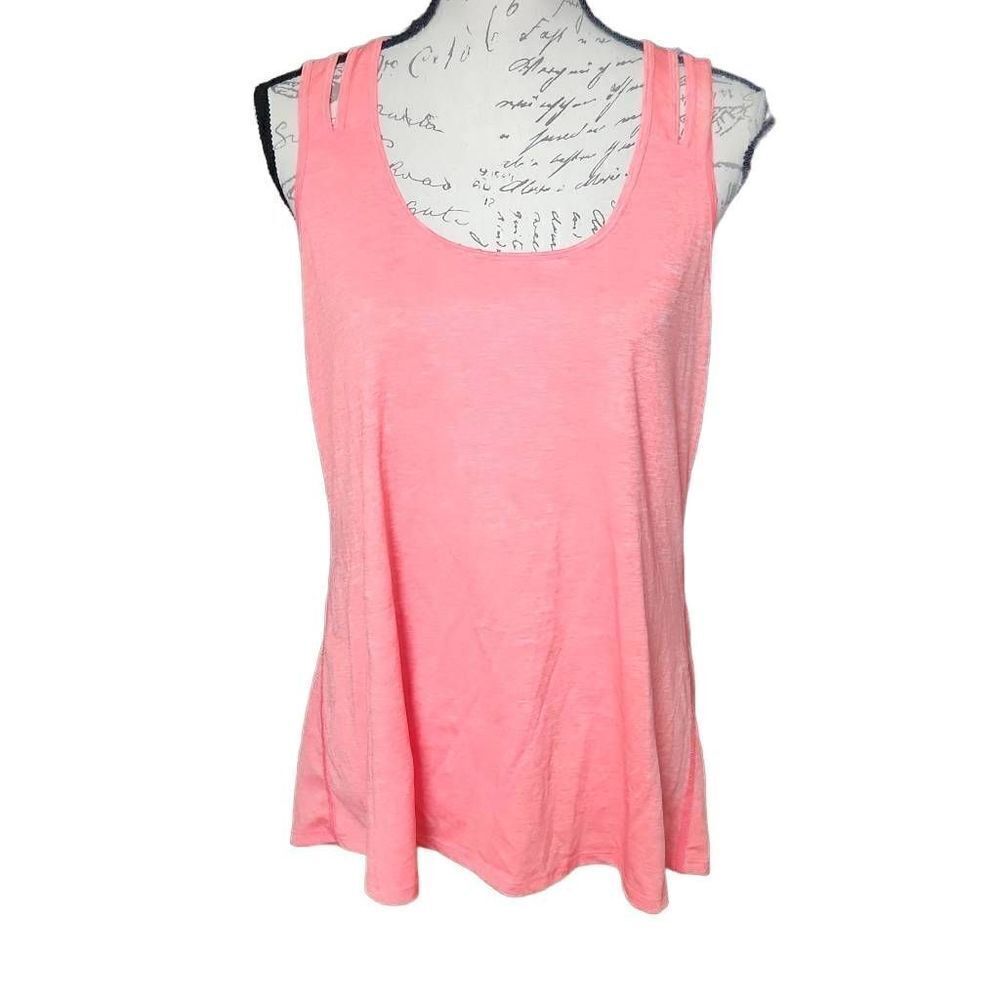 Avia Ladies Marled Coral Double Strap Racerback Athletic Tank - Size XL